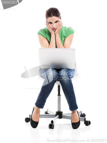 Image of Female student with a laptop