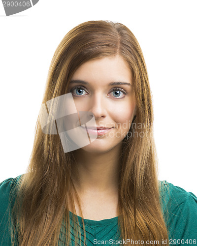Image of Beautiful young woman smiling