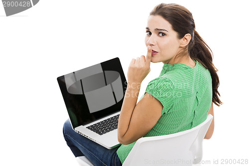 Image of Female student with a laptop