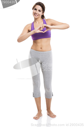 Image of Happy athletic woman