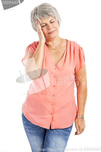 Image of Old woman with a headache