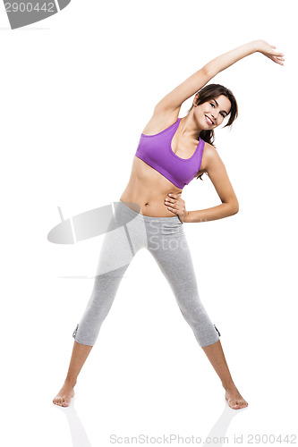 Image of Happy athletic woman