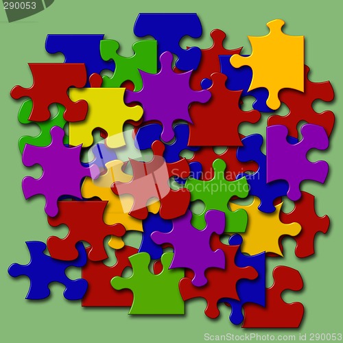 Image of Colored Jigsaw Pieces