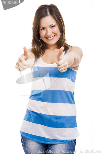 Image of Woman whit thumbs up
