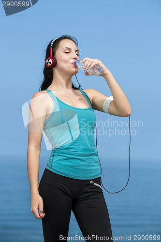 Image of Woman drinking water