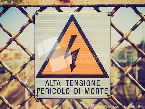 Image of Retro look Electric shock sign