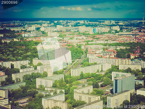 Image of Retro look Berlin aerial view