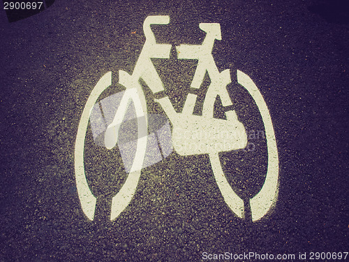 Image of Retro look Bike lane sign