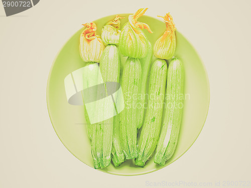 Image of Retro look Courgettes zucchini