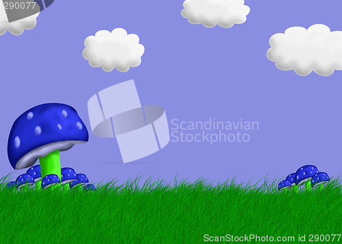 Image of Mushroom Landscape Illustration