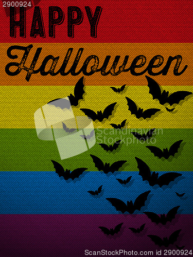 Image of Happy Halloween Ghost Bat Icon Background