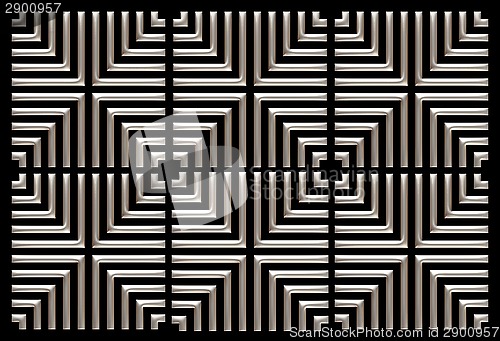 Image of repeating square background chrome on black