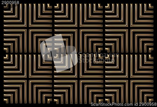 Image of repeating square background copper on black