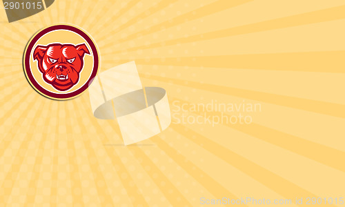 Image of Business card Angry Bulldog Mongrel Head Circle Retro