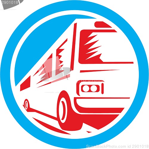 Image of Tourist Coach Shuttle Bus Circle Retro