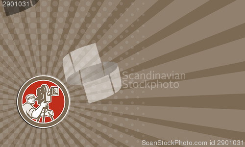 Image of Business card  Cameraman Vintage Movie Camera Retro