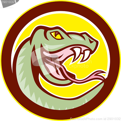 Image of Rattle Snake Head Circle Cartoon