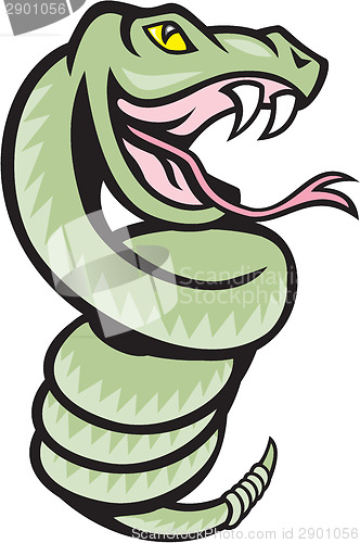 Image of Rattle Snake Coiling Up Cartoon