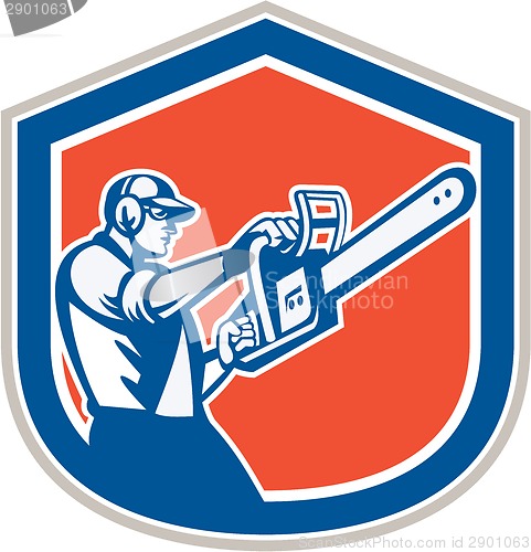 Image of Lumberjack Tree Trimmer Arborist Chainsaw Shield 