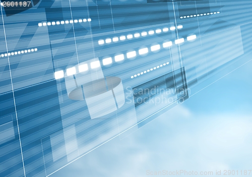 Image of Abstract tech motion design with cloudscape