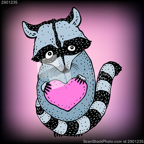 Image of Cute raccoon.