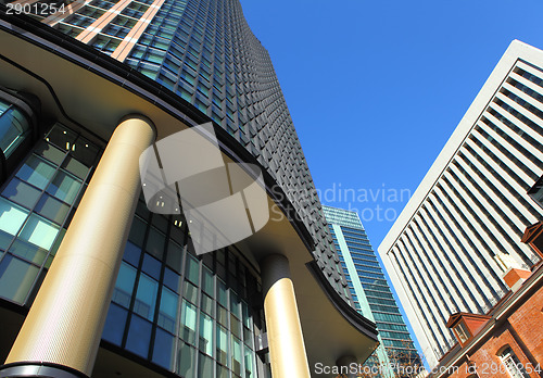 Image of Low angle view of modern building