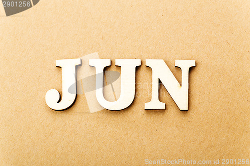 Image of Wooden text for June