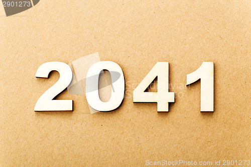 Image of Wooden text for year 2041