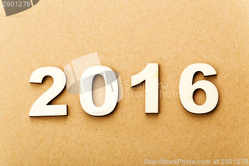 Image of Wooden text for year 2016