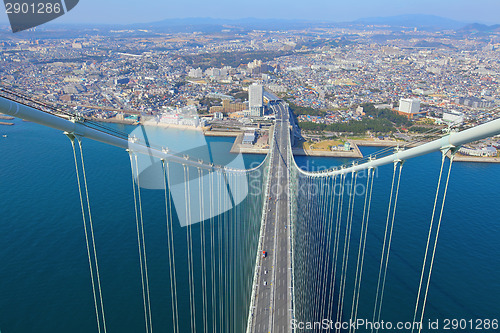 Image of Akashi Kaikyo bridge view about Kobe from top