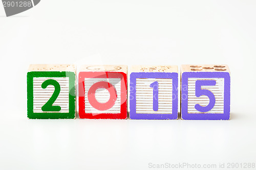 Image of Wooden block for year 2015
