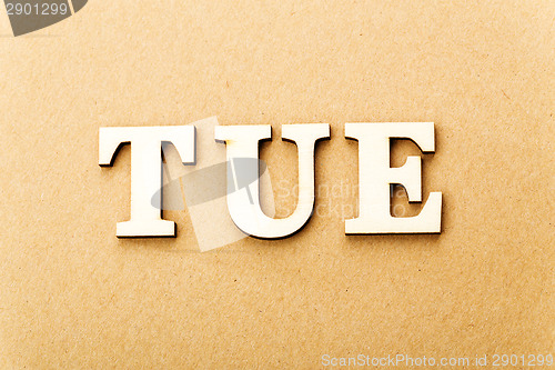 Image of Wooden text for Tuesday