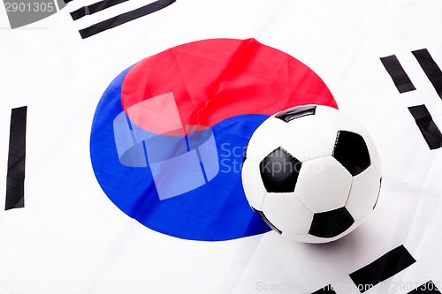Image of South Korean flag and football