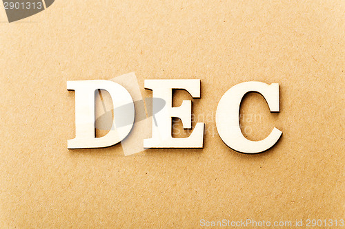 Image of Wooden text for December