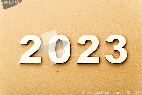 Image of Wooden text for year 2023