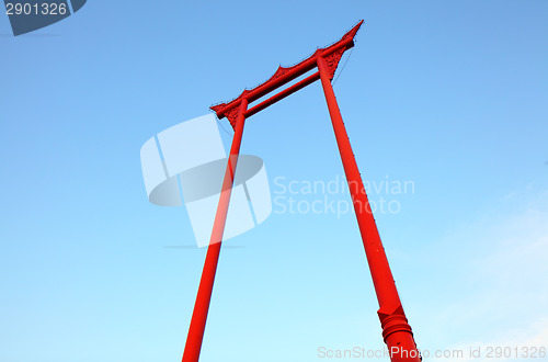 Image of Giant swing in Bangkok with blue sky