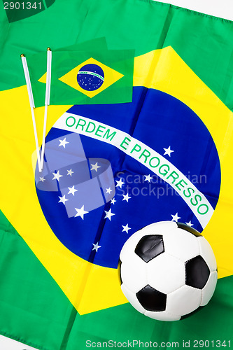 Image of Brazil flag and football