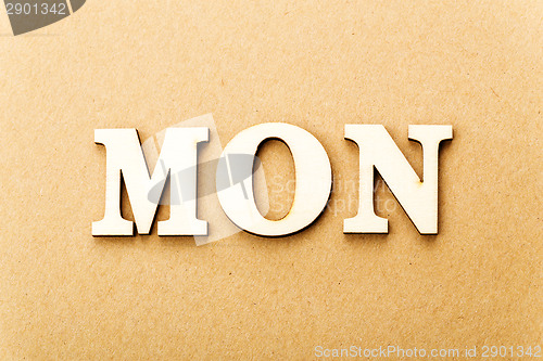 Image of Wooden text for Monday