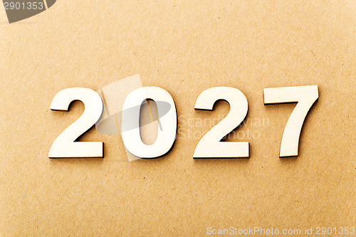 Image of Wooden text for year 2027