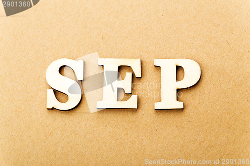 Image of Wooden text for september