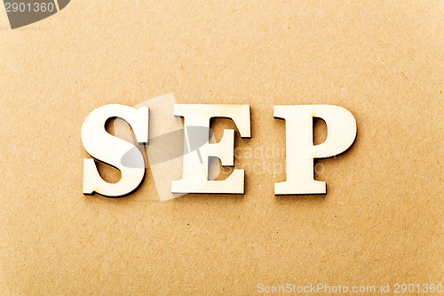 Image of Wooden text for september