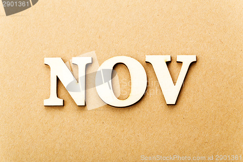 Image of Wooden text for November