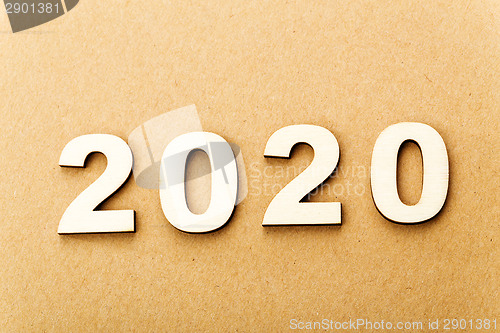 Image of Wooden text for year 2020