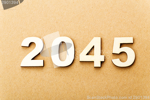 Image of Wooden text for year 2045