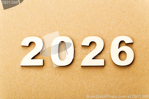 Image of Wooden text for year 2026