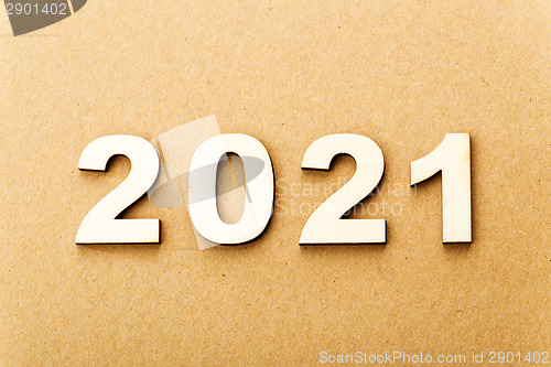 Image of Wooden text for year 2021