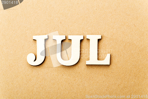 Image of Wooden text for July