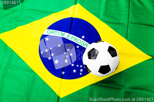 Image of Football and Brazil flag