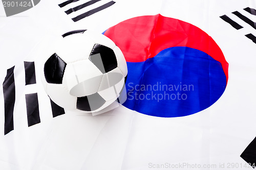 Image of South Korean flag with football