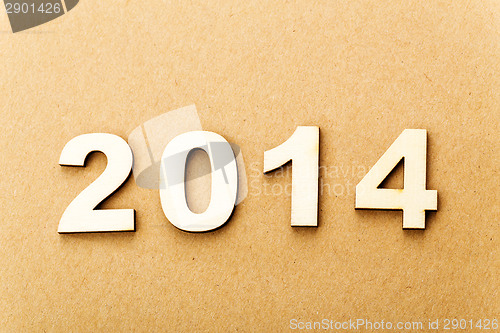 Image of Wooden text for year 2014